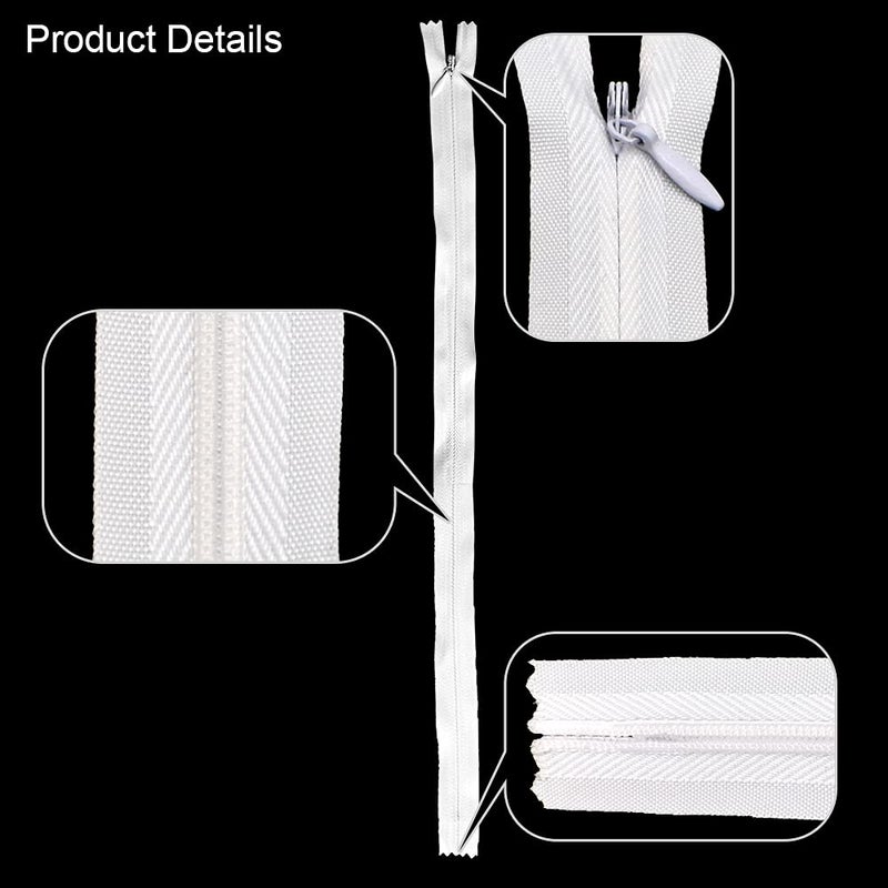 Renashed 45pcs 21.5 Inch Nylon Invisible Zippers for Tailor Sewer Sewing Craft Crafter's Special (White) - Image 4